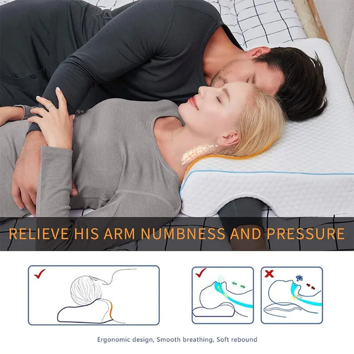 Memory Foam Pillow-Couple Pillow Breathable Arm Rest