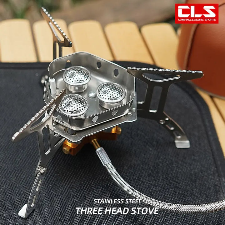 Outdoor Three Head Camping Stove Gear