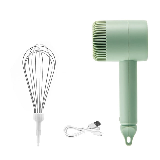 Wireless Portable Electric Food Mixer Hand Blender 3 Speeds High Power Dough Blender Egg Beater Hand Mixer