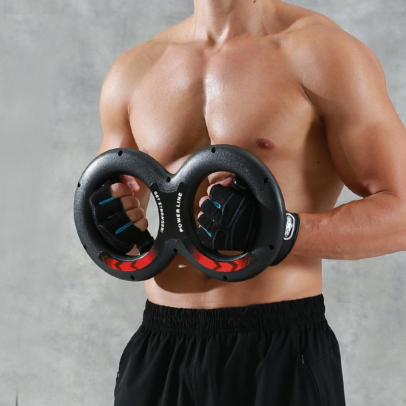 man holding chest builder equipment 