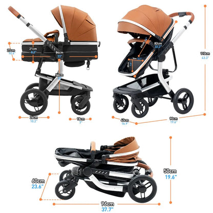 Travel System 5-IN-1 Baby Stroller Portable Baby Carriage