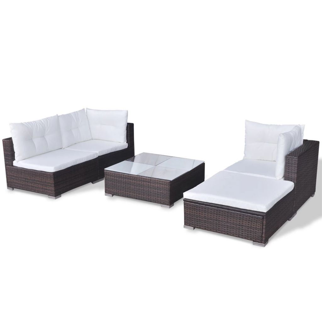 VidaXL 5 Piece Patio Lounge Set with Cushions