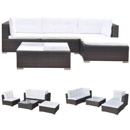 VidaXL 5 Piece Patio Lounge Set with Cushions