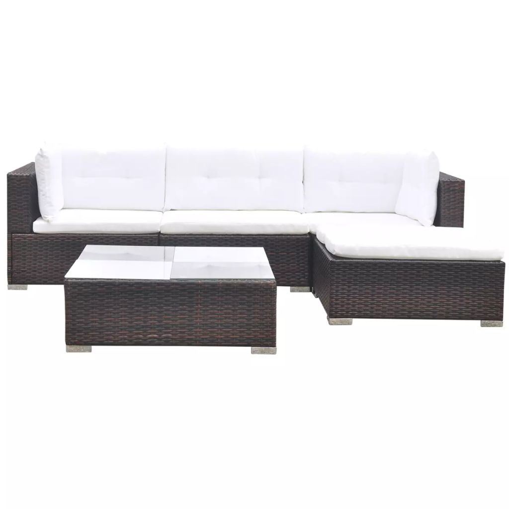 VidaXL 5 Piece Patio Lounge Set with Cushions