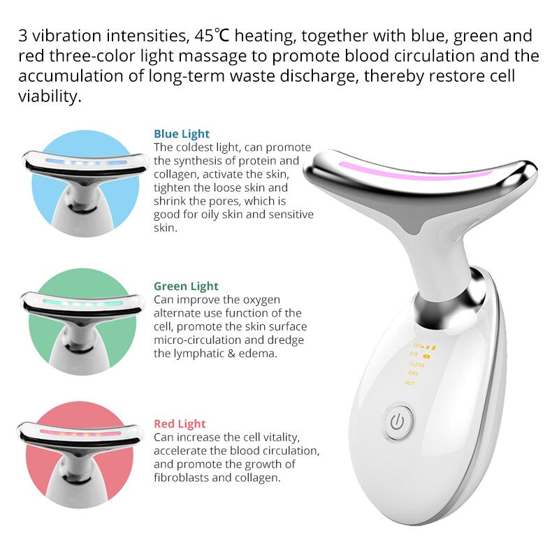 Red Light Therapy for Face, LED Face Skin Rejuvenation for Face & Neck Beauty Device, Deplux Neck Tightening Device